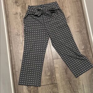 Women's Black and White Patterned Pants